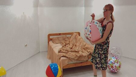 Alla blows away five rare beach balls!!!