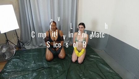 COMPETITIVE OIL WRESTLING Spice vs Lola Rae PINS ONLY