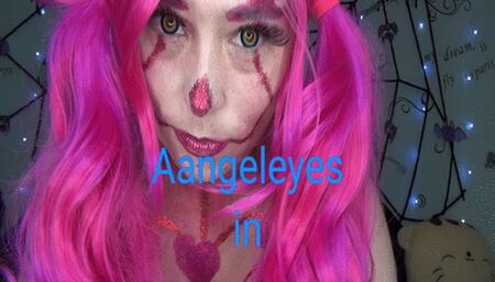 Evil sexy clown swallows hundreds of gummy bears!!