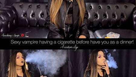 Sexy vampire having a cigarette before have you as dinner! A custom clip