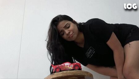 Penelope Destroys Small Lightning McQueen