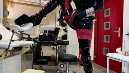 RUBBER GOD Slavena PEGGING with a SNAKE