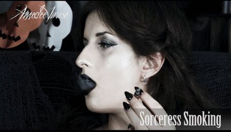 Sorceress Smoking (SD, mobile version) - Dark, Halloween Smoking Fetish Video!