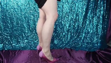 Calf Muscle Flex in Purple Vinyl semi Transparent Pumps MP4 1080