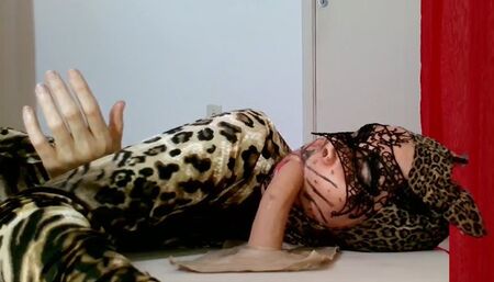 Amazing CatWoman teaching how to suck cock