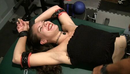 Next up, Reyna on the bench!! " strapping my elbows down? omg" LOW