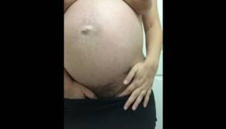 Pregnant and Getting Off in Leggings