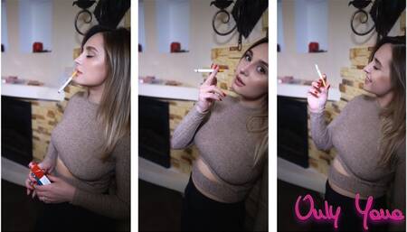 Smoking in business pants and a new blazer