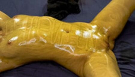 Halloween pumpkin oil massage make shaking squirt orgasm