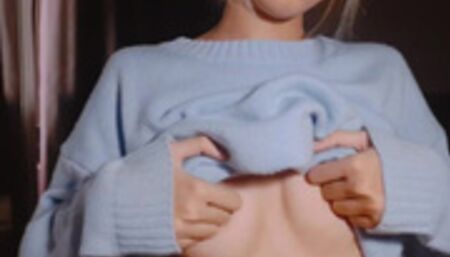 A cutie you met online showing her tiny boobs and masturbating for you