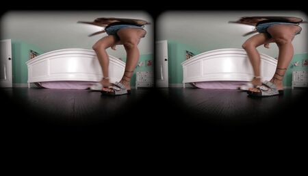 **VR 360** Teased By The Sexy Giantess Feet Of Jenni Foxx & Stefania Mafra