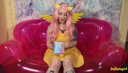 Fluttershy Blows Up Unicorn Beach Ball