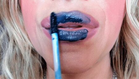 Blue Lipstick Lip Sniffing (HD) WMV