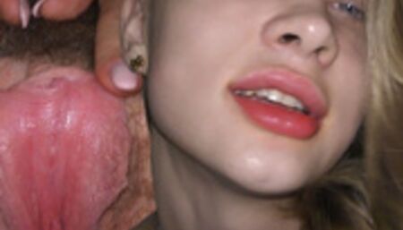 My sexy roommate's RED lips kiss my big RED cock ! Loren Strawberry Tits Fuck