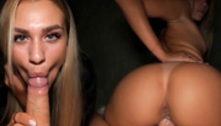 Stepmom fucked stepson in the middle of the night-Cum on face