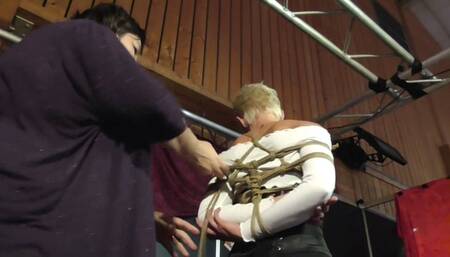 Lena King -  Cruel Bondage & BDSM Lesson in Public for the sexy Blonde - Part 1 mp4