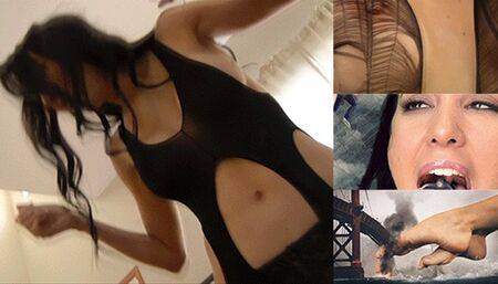 Supermodel Grows into a Man-Eating City-Crushing Giga Giantess starring Rachel