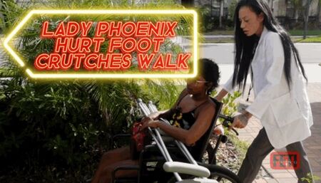 Lady Phoenix, Willow Lansky - Lady Phoenix Hurt Foot Crutches Walk