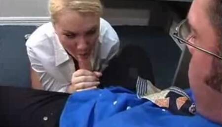 Foreign Exchange Student Leah Jaye Sucking the Deans Cock