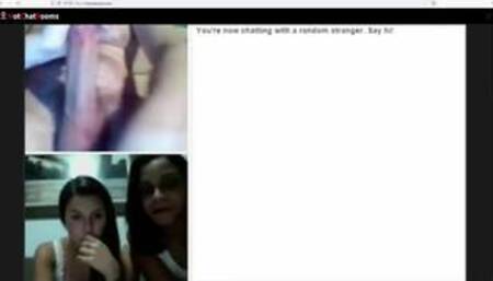 Horny Babes Shocked By Huge Cock on cam
