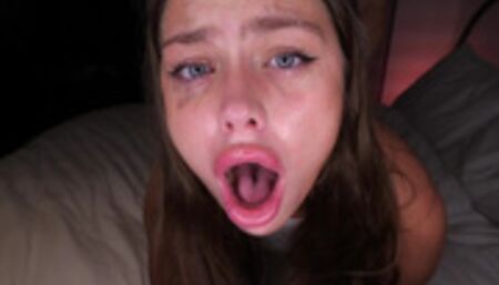 THROAT GOAT! Extra sloppy deep throat and fucked with cum on face! Spit play slut!