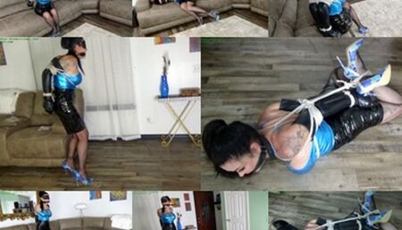 Bound, gagged & blindfolded she desperately tried to find the door out (MP4 SD 3500kbps)