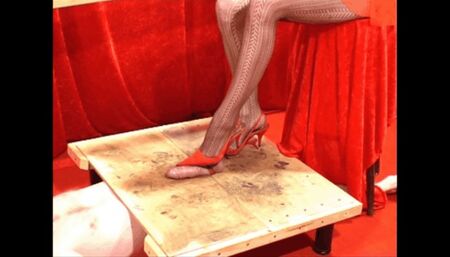 Mistress Julia purs her slingbacks to work WIDE HD