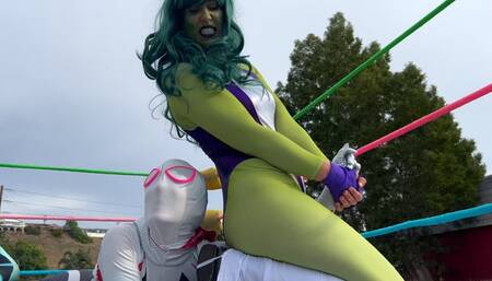 She Hulk Dominates Spidey Gwen