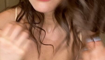 Sexy tease and play in front of the mirror