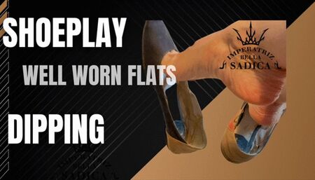 Just dangling, dipping, well worn flats