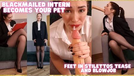 Pet Intern in Heels Blackmailed