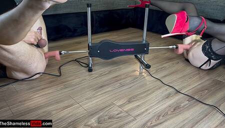 Olivia and Arthur FIRST TIME fucked by Fuck Machine - Ass and hairy pussy fuck