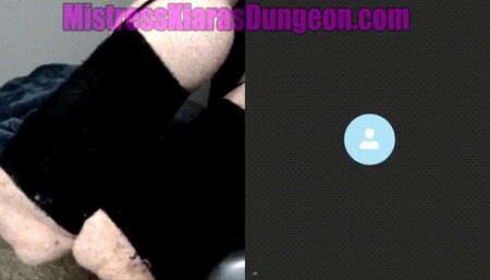slave Worships My Nasty Socks & Bare Feet (cam recording)