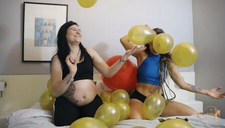 Eu e minha amiga gravida rodeada de balões (FULL VIDEO)