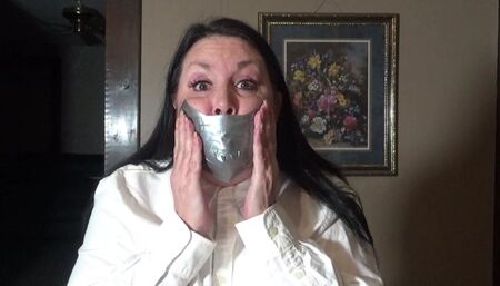 Just a quick self panty duct tape gag