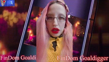 Jerking off Goof for big red lips