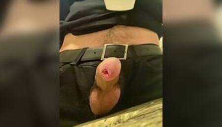 Boiling my cock with a very hot hairdryer - cum stoned guy