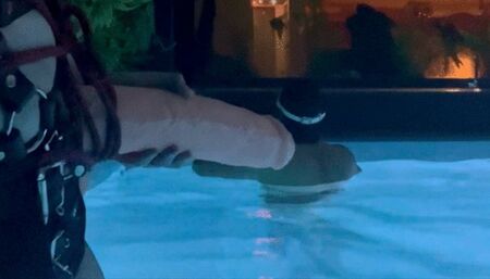 Fisting and fucking in the pool with a sissy bitch