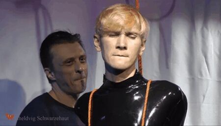 NICKY LATEX DOLL GAGGED AND ROPED (FHD mp4)