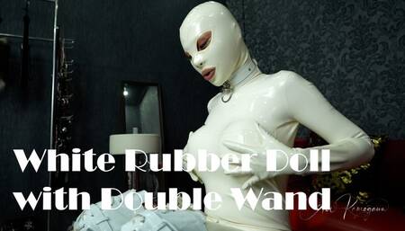White Rubber Doll with Double Wand