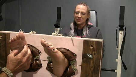 New girl EmmyA takes a turn in the stocks So cute!