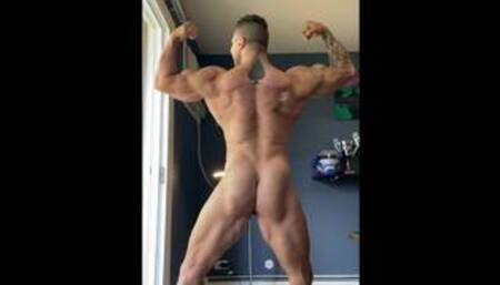 Tall Swedish NPC Classic Physique Bodybuilder Naked Posing and Flexing Muscles