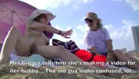 My friend Ginary is an EXHIBITIONIST WIFE and a nude beach voyeur cock tease!