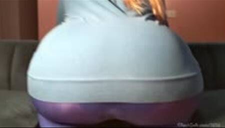 Atomic Wedgie: Blue Footless Tights & Seamless Blue Panties