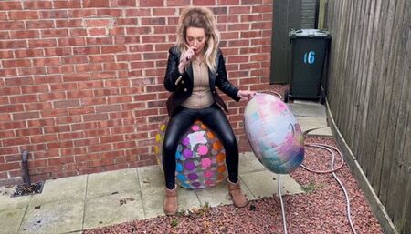 Beach ball and balloon cigarette pop HD