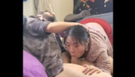 Miss Bliss Rose deepthroats Master Hannibal Thorn's cock and swallows his cum