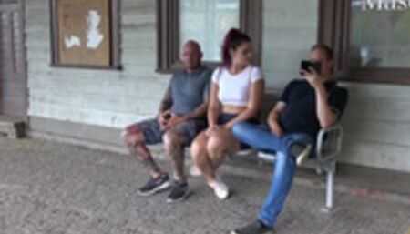 Freakshow at the station - fucked in public !