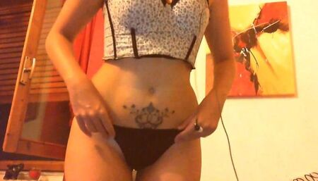 Sexy expensive corset dirty black thong avi