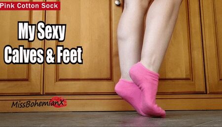 Worship My Sexy Calves and Feet in Pink Cotton Socks - Legs and Foot Fetish - Calf Muscle Fetish - MissBohemianX - WMV