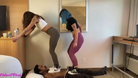 Beneath the Sneakers of Goddess Syber and Goddess GG